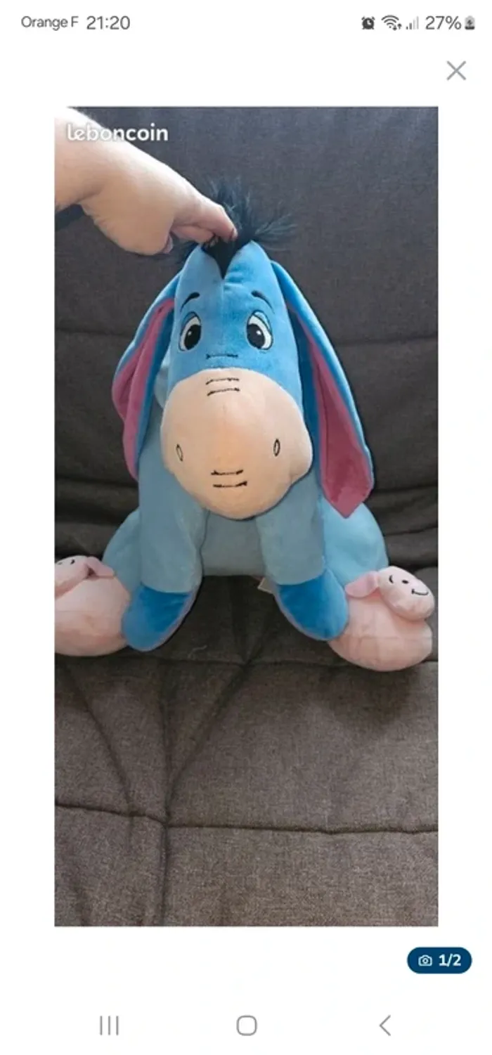 Grande peluche bourrique disney 50 cm hauteur