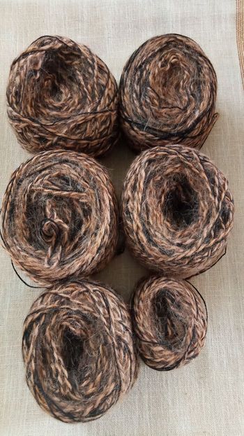 Lot de 6 Pelotes de Laine Tons Marrons/Noirs (710g)