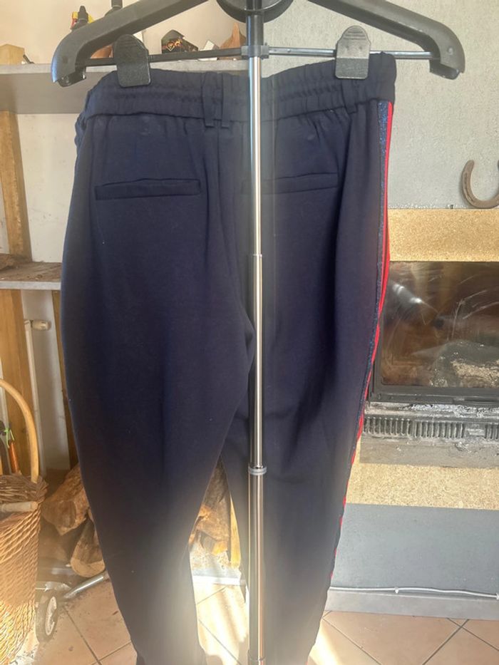 Pantalon chino marine bandes rouges - photo numéro 3