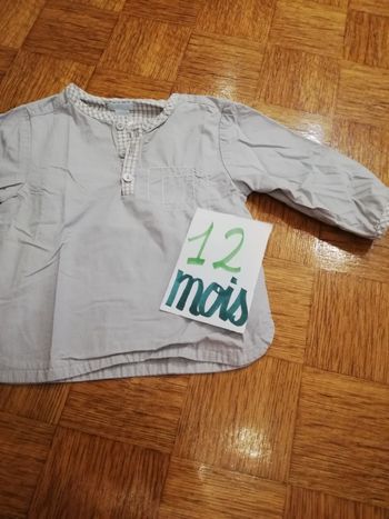 Chemisette grise garcon 12 mois obaïbi