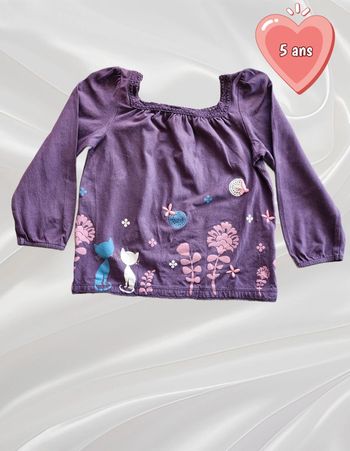T-shirt haut manches longues fille 5 ans