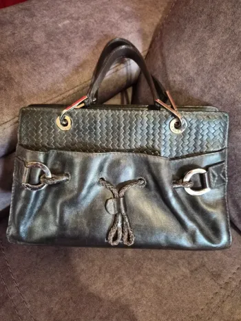 Sac à main Lancel en cuir grainé tressé - Élégance et qualité - Bon état