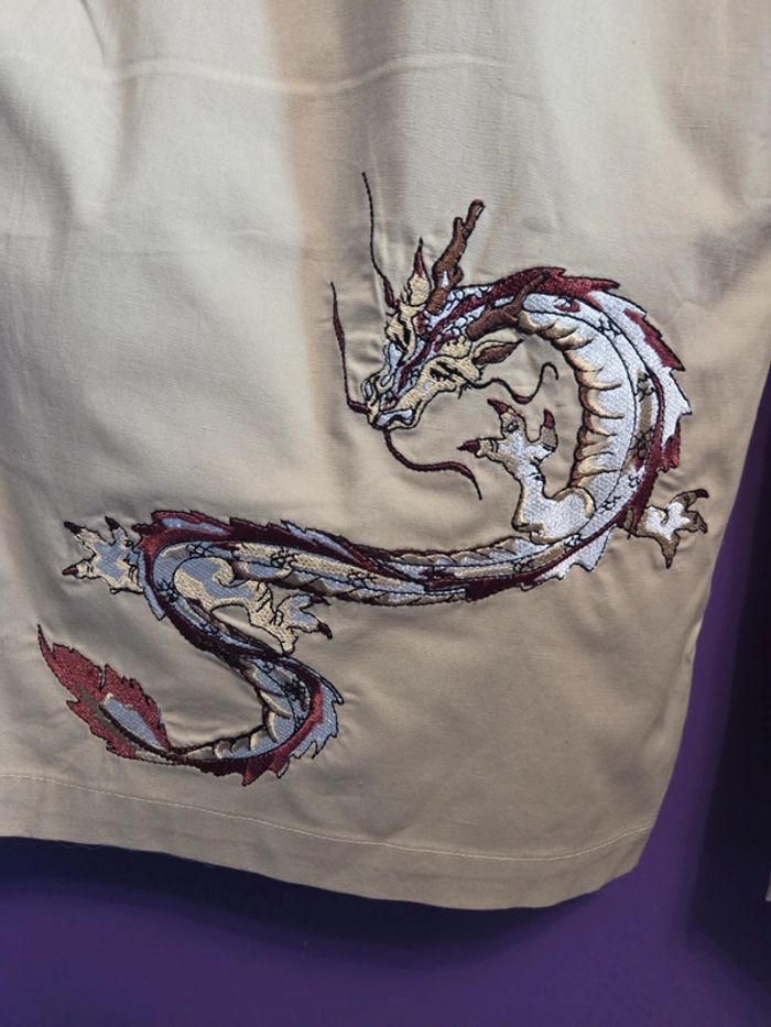 Pantacourt stretch original avec broderie dragon T56 TSW sportswear - photo numéro 4