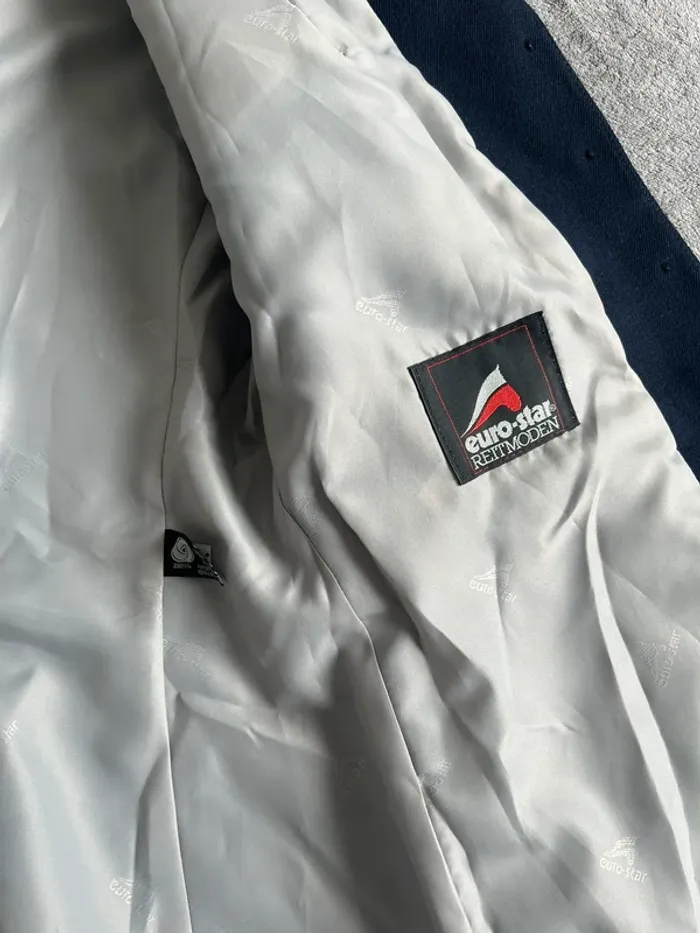Veste vintage d’équitation bleu marine femme Euro-Star – chic col velours – T.38 - photo numéro 4
