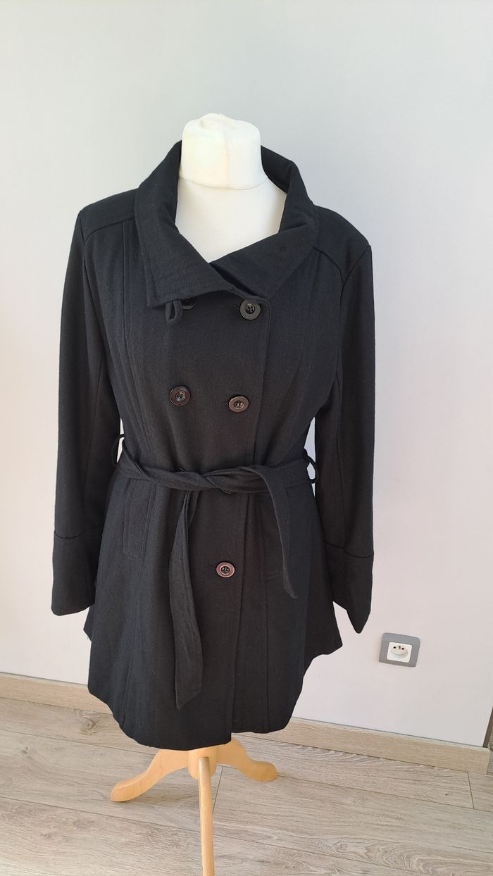 Manteau laine femme noir - photo numéro 2
