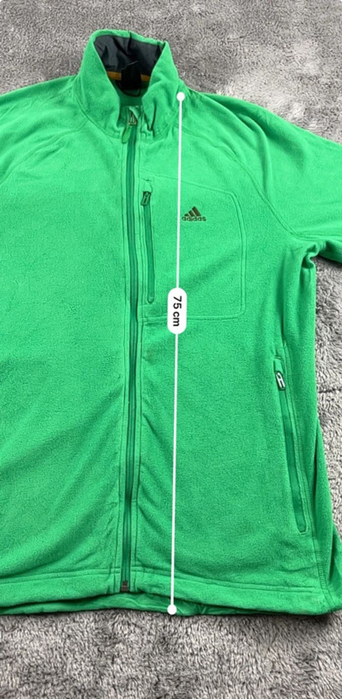 Veste polaire Adidas vert fluo – Taille L - photo numéro 3