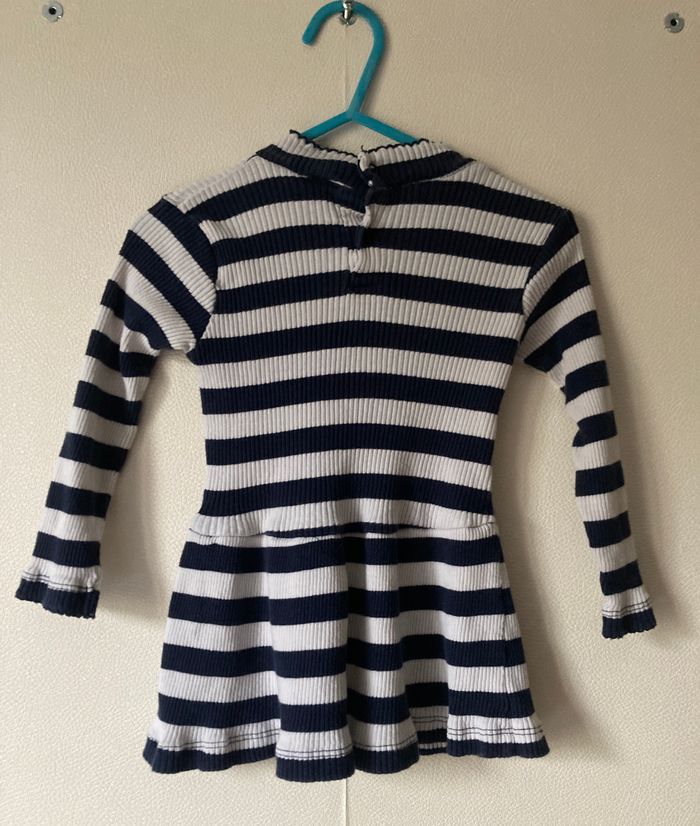 robe en coton rayé avec coeur bébé 12 mois - photo numéro 3