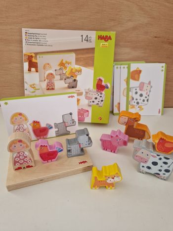 Jeu à empiler 3D À la ferme en bois par Haba