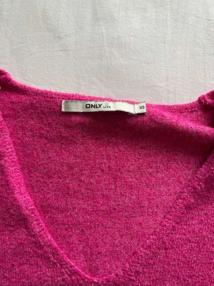 Pull col V rose - photo numéro 2