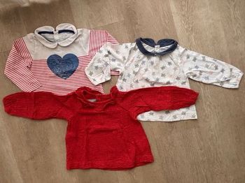 Lot de t-shirt bébé fille - Obaïbi - 18 mois Très bon état 