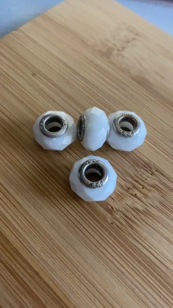 4 charmes blanc argent 925 pour bracelet pandora