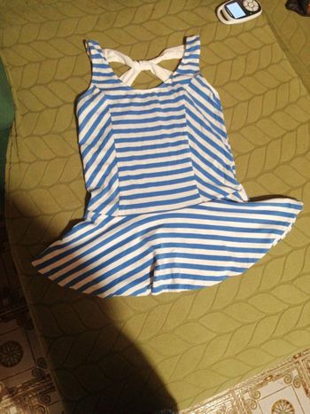 Débardeur rayé bleu évasé