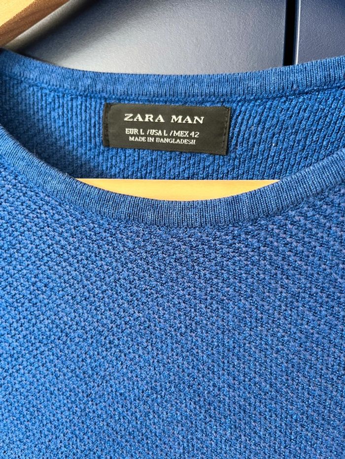 Pull fin zara bleu taille L - photo numéro 2
