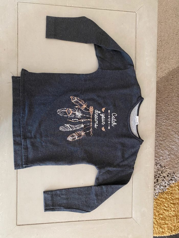 Sweat manches longues gris anthracite La Halle 14/16 ans « Catch your dreams » - photo numéro 5