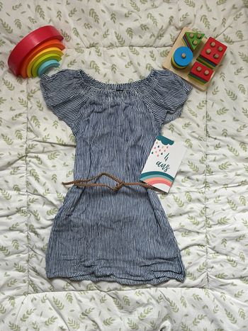 robe manches courtes rayé bleu et blanc 4 ans kiabi