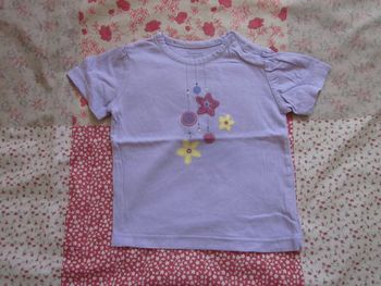 T-Shirt manches courtes lila / violet 12 mois