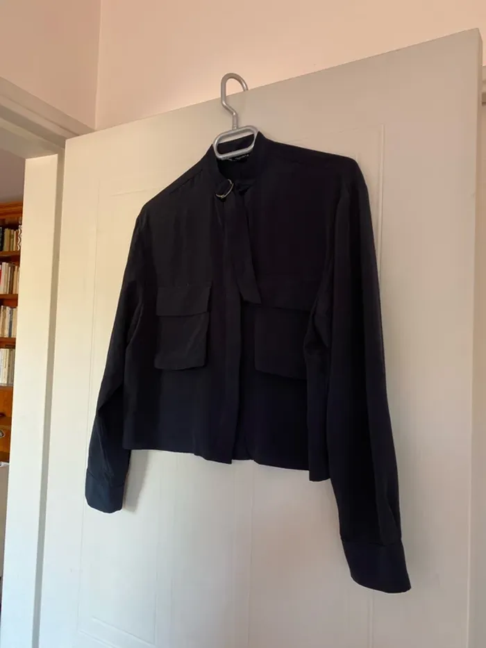 Chemisier bleu marine Zara taille S - photo numéro 2