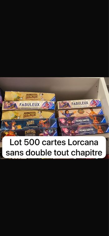 Lot 500 cartes Lorcana sans double tout chapitre