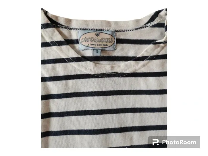 Pull sweat marinière château de sable taille S - photo numéro 2