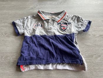 Polo gris et violet 18 mois