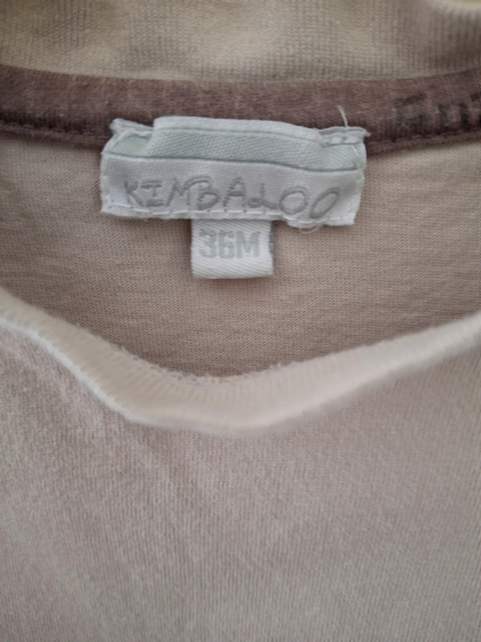 t-shirt manches longues kimbaloo crème 3ans - photo numéro 2