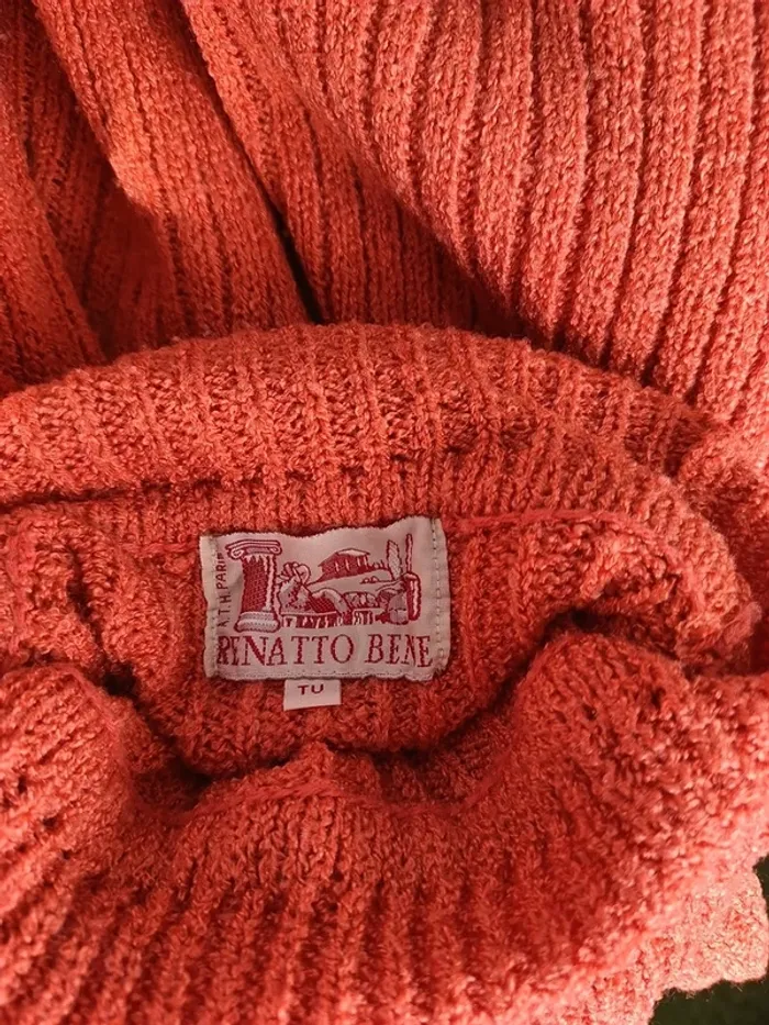 .pull long col roulé Renatto Bene orange Taille unique - photo numéro 8