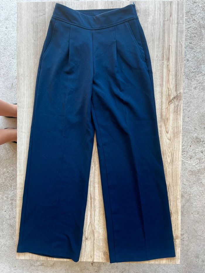 Pantalon droit ample bleu marine