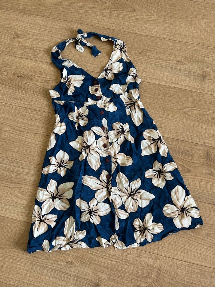 Robe dos nu bleue et beige taille unique bon état (taille petit) - photo numéro 8