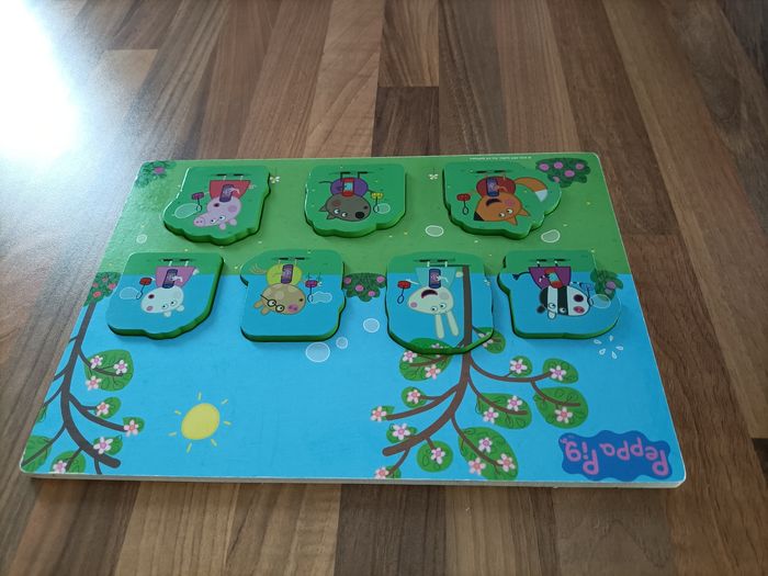 Puzzle 7 pièces bois Peppa Pig au parc - photo numéro 3