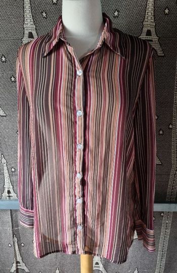 Chemise transparente à rayures taille S