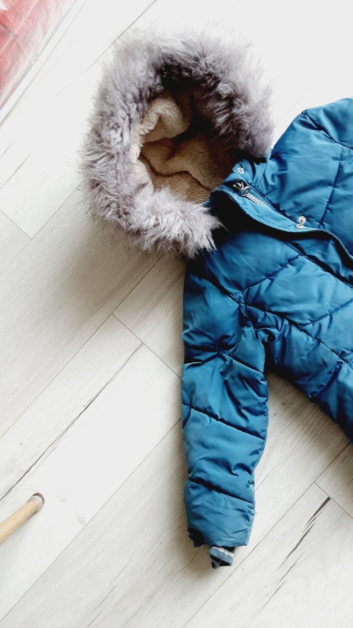 Vêtement fille manteau chaud hiver à capuche amovible bleu Okaïdi 4 ans - photo numéro 4