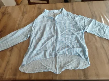 Chemise Gémo bleu clair T.46 Coton - Rayures - Très bon état
