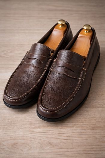 Mocassins paraboot driver cuir grainé marron taille 42