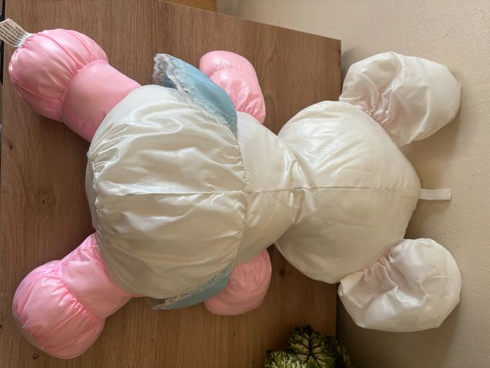 Vintage ancienne peluche éléphant puffalump rose robe bleu bikin - photo numéro 4