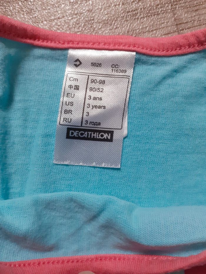Débardeur fille turquoise 3 ans - photo numéro 4