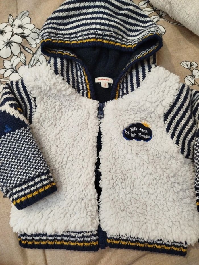 Gilet zippé à capuche chaud hiver 3 mois catimini