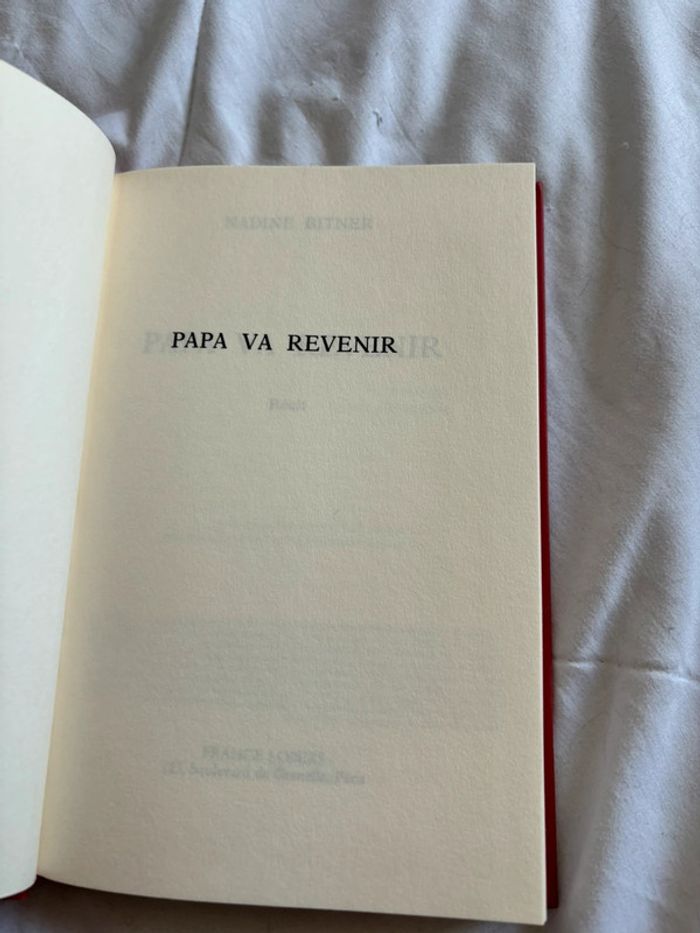Livre Papa va revenir Nadine Bitner (Flammarion & Club France Loisirs 1993 récit historique poignant - photo numéro 7