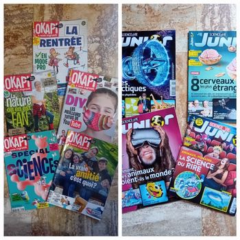 Lot de 9 magazines Sciences & vie Junior et Okapi 10/17ans