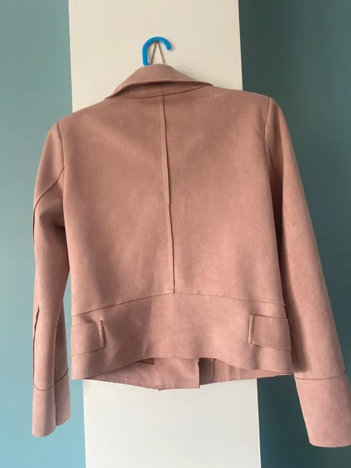 Veste suédine rose poudrée - photo numéro 3