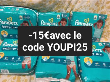 Six pack de couches Pampers taille 8 normal
