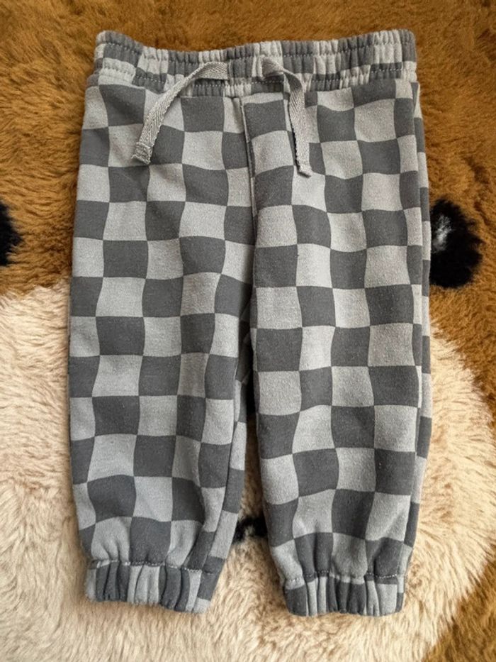 Ensemble jogging carreaux gris Primark t.9m - photo numéro 4