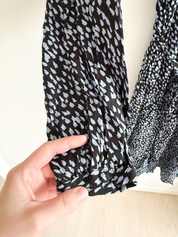 Robe longue avec ceinture manches 3/4 bleu noir vero moda taille 34 XS - photo numéro 5