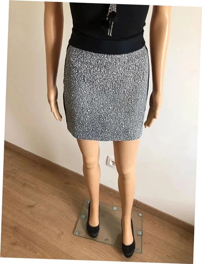 Jupe courte noire et blanche Cop Copine taille S TBE