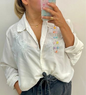 Chemise blanche brodée Taille 46