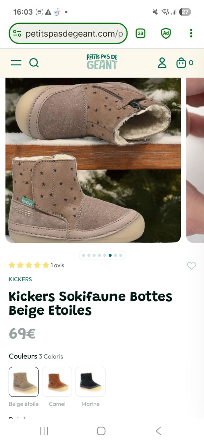 Kickers bottes enfants