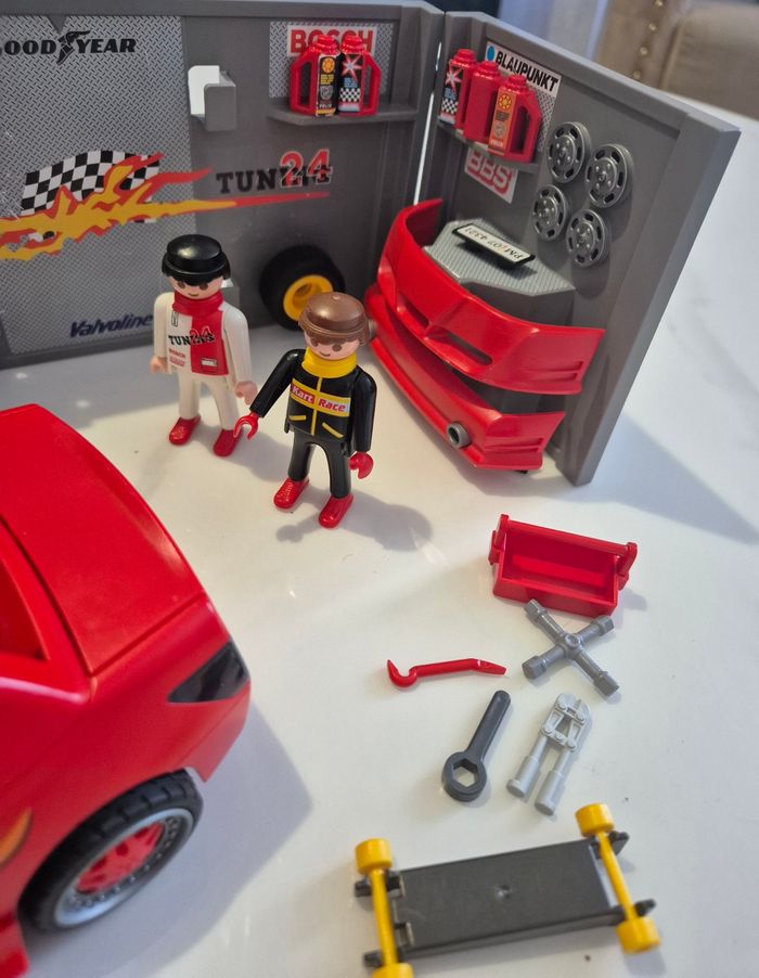 Playmobil 4321 voiture de course rouge et atelier tuning-mecanique - photo numéro 2