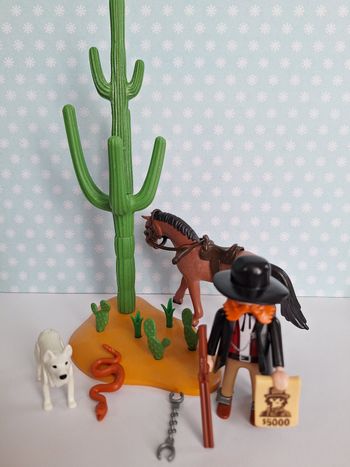 Figurine Playmobil Shériff cheval cactus