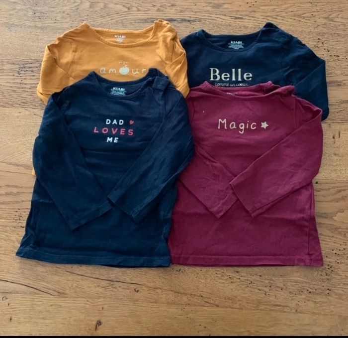 Lot 4 tee shirts filles 18 mois