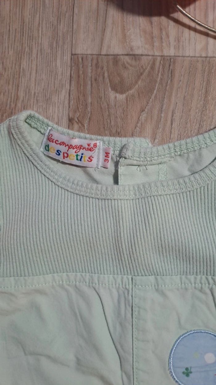 Robe verte pale bébé fille taille 3 mois La compagnie des petits - photo numéro 3