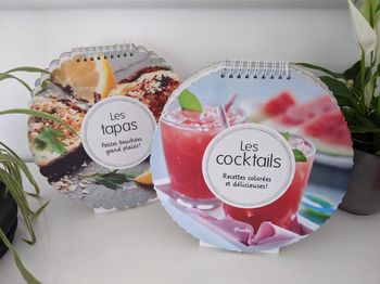 Lot de 2 livres chevalet " Les tapas " et " Les cocktails "